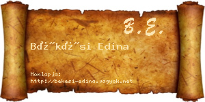Békési Edina névjegykártya
