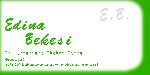 edina bekesi business card