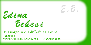 edina bekesi business card